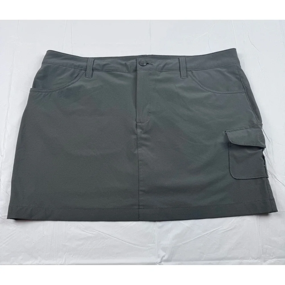 Eddie Bauer Travex Gray‎ Cargo Skort Womens 14 Hiking Golf Travel Activewear